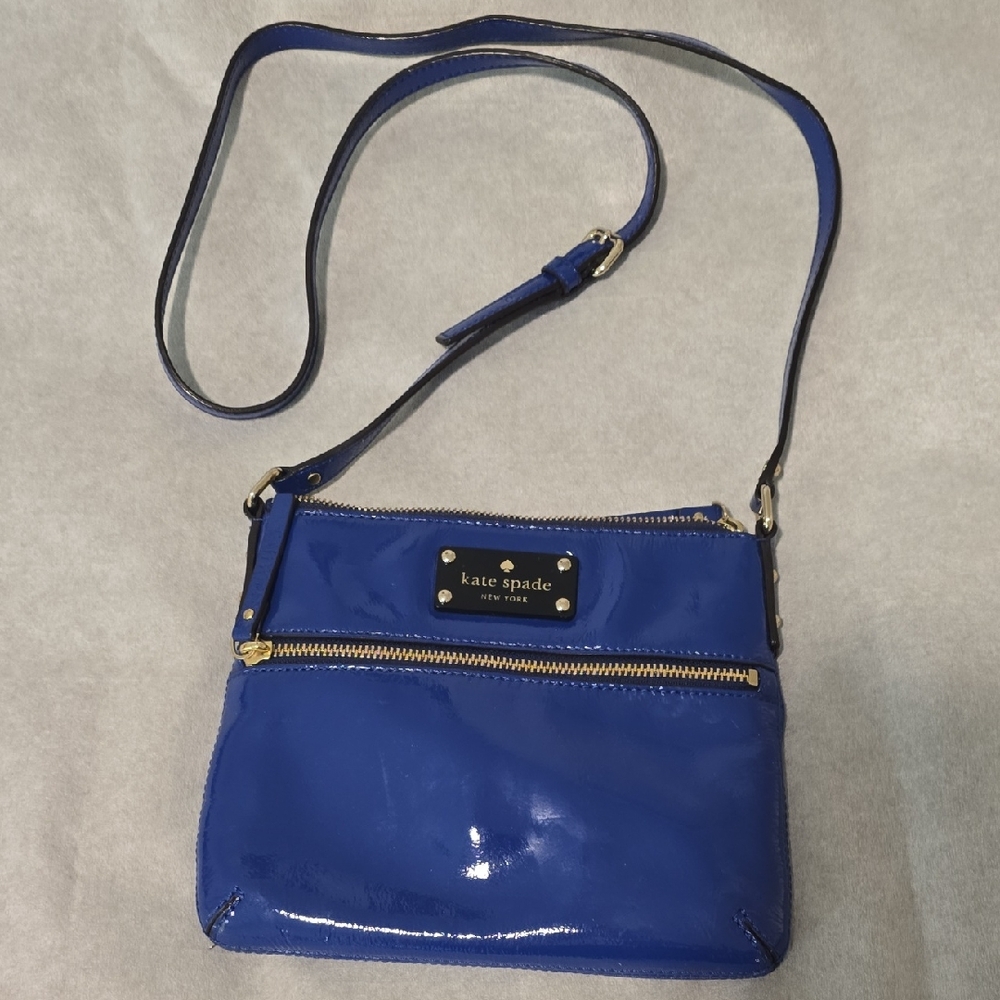 Kate Spade Shiny Royal Blue Crossbody Bag